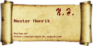 Nester Henrik névjegykártya